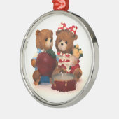 Teddy Bär Silbernes Ornament (Links)