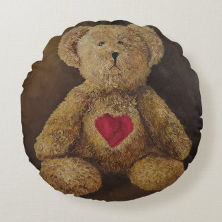 Teddy Bär Still Life Painting Pillow Rundes Kissen