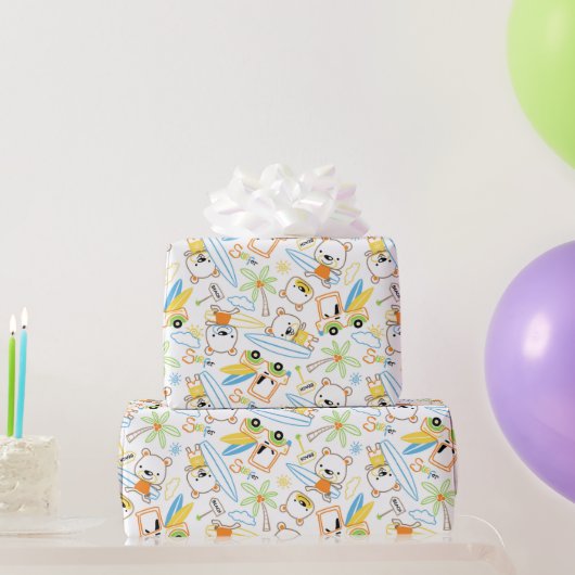 Teddy-Bär-Surfer Geschenkpapier (Partygeschenke)