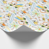Teddy-Bär-Surfer Geschenkpapier (Ecke)