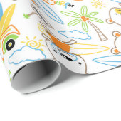 Teddy-Bär-Surfer Geschenkpapier (Rolleneckpunkt)