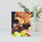 Teddy Bar Tea Party Postkarte (Stehend Vorderseite)