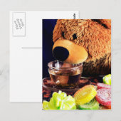Teddy Bar Tea Party Postkarte (Vorne/Hinten)