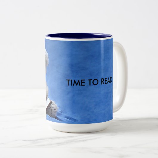 Teddy Bar Time to Read, KOA Zweifarbige Tasse (VorderseiteRechts)