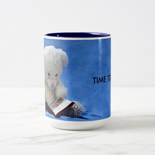 Teddy Bar Time to Read, KOA Zweifarbige Tasse (Mittel)