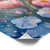 Teddy Bär und Bunny im Pastellgarten Poster (Ecke)