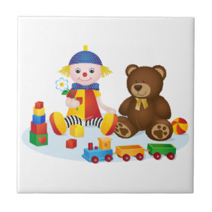 Teddy Bär und Clown Kids Fliese