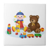 Teddy Bär und Clown Kinder Fliese (Vorderseite)