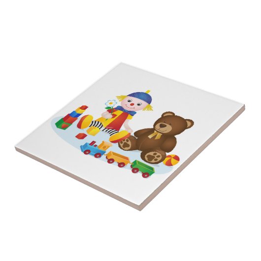 Teddy Bär und Clown Kinder Fliese (Seite)