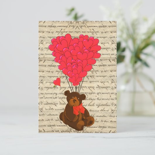 Teddy Bär und Herz (Stehend Vorderseite)