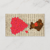 Teddy Bär und Herz Visitenkarte (Rückseite)