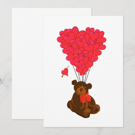 Teddy Bär und Herzblasen (Vorne/Hinten)