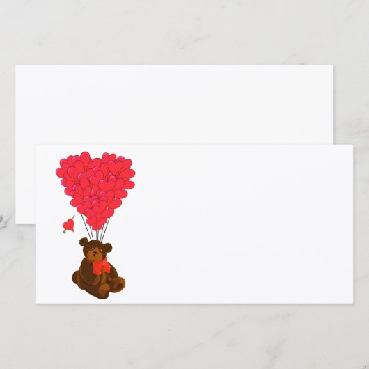 Teddy Bär und Herzblasen (Vorne/Hinten)