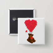 Teddy Bär und Herzblasen Button (Vorne & Hinten)