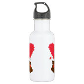 Teddy Bär und Herzblasen Edelstahlflasche (Rückseite)