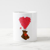 Teddy Bär und Herzblasen Jumbo-Tasse (Vorderseite)