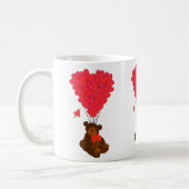 Teddy Bär und Herzblasen Kaffeetasse (Links)