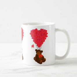 Teddy Bär und Herzblasen Kaffeetasse