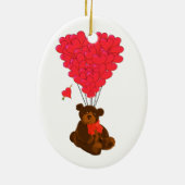 Teddy Bär und Herzblasen Keramikornament (Hinten)