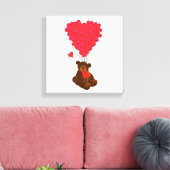 Teddy Bär und Herzblasen Leinwanddruck (Insitu (Wohnzimmer))