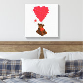 Teddy Bär und Herzblasen Leinwanddruck (Insitu (Schlafzimmer))