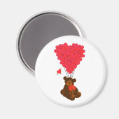 Teddy Bär und Herzblasen Magnet (Vorderseite/Rückseite)