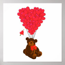 Teddy Bär und Herzblasen
