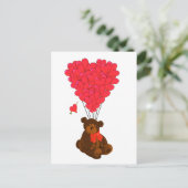 Teddy Bär und Herzblasen Postkarte (Stehend Vorderseite)