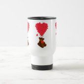 Teddy Bär und Herzblasen Reisebecher (Mittel)