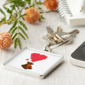 Teddy Bär und Herzblasen Schlüsselanhänger (Seite)