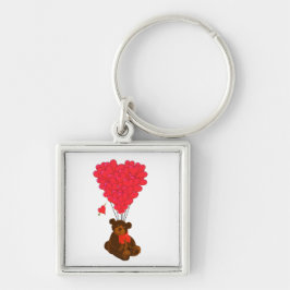 Teddy Bär und Herzblasen Schlüsselanhänger