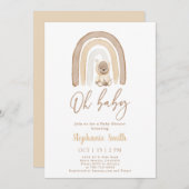 Teddy Bär und Rainbow Baby Dusche Einladung (Vorne/Hinten)