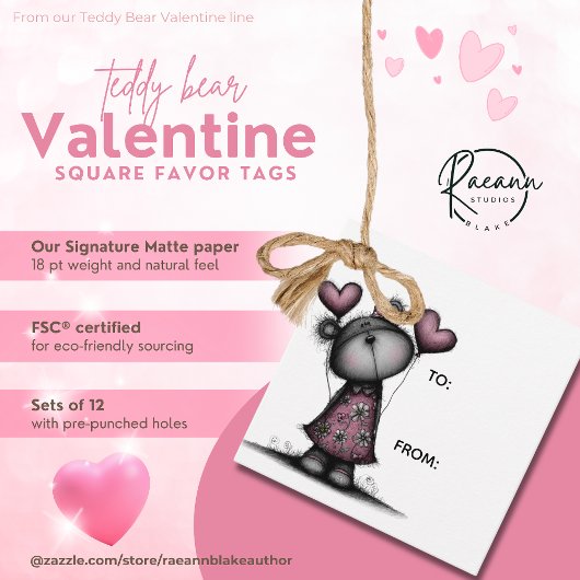Teddy Bär Valentinstag Geschenkanhänger