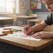 Teddy-Bär Valentinstag Malvorlage für Schüler Postkarte