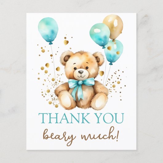 Teddy Bär warten Baby Dusche danke (Vorderseite)