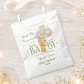 Teddy Bär warten grünbraune Babydusche Geschenktütchen (Ausgeschnitten)