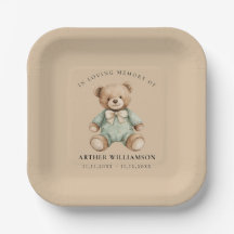 Teddy-Bär-Wasserfarben-Gedenk-Papierteller