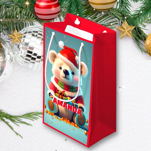 Teddy Bär Weihnachten Personalisiert Kids Red Kleine Geschenktüte