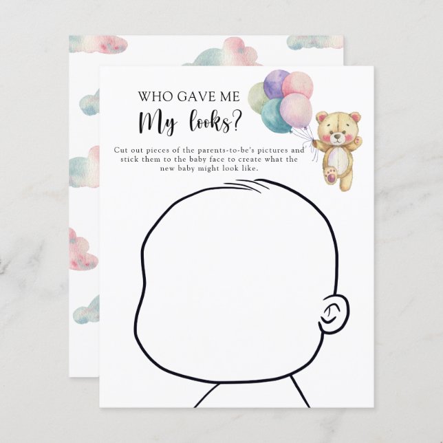 Teddy Bär - Wer gab mir mein Aussehen-Spiel (Vorne/Hinten)