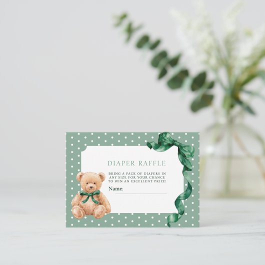 Teddy-Bär-Windel-Verlosung Begleitkarte (Stehend Vorderseite)