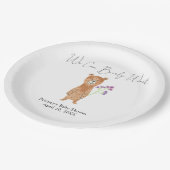 Teddy Bär - wir können schon warten Pappteller (Schrägansicht)