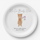 Teddy Bär - wir können schon warten Pappteller (Vorderseite)