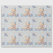 Teddy Bär wird ein Jahr alt  Geschenkpapier (Flach)