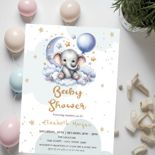 Teddy Bär Wolken Mond Sterne Briefkasten Baby Show Einladung