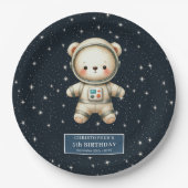 Teddy Bären Astronaut Papier Teller kundenspezifis (Vorderseite)