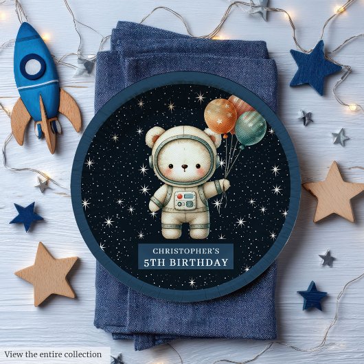 Teddy Bären Astronaut Papier Teller kundenspezifis