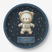 Teddy Bären Astronaut Papier Teller kundenspezifis (Vorderseite)