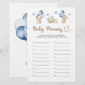 Teddy Bären Baby Dusche Baby Memory (Vorne/Hinten)