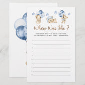 Teddy Bären Baby Dusche Wo war sie? (Vorne/Hinten)