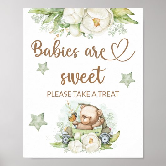 Teddy Bären Babybär Babys sind süß nehmen eine Lec Poster (Vorne)